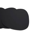 4Pc Pebble Black Leather Coasters