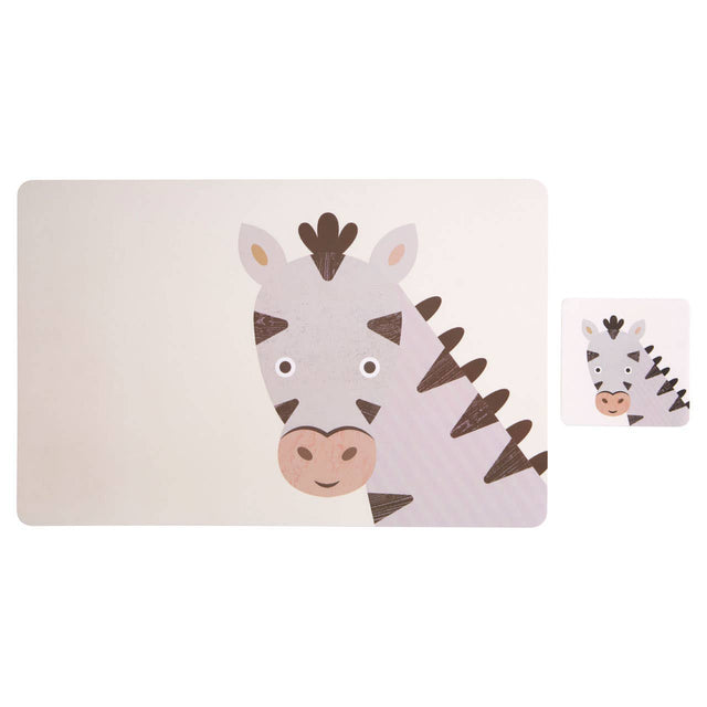 Set Of 2 Zebra Placemat And Coaster