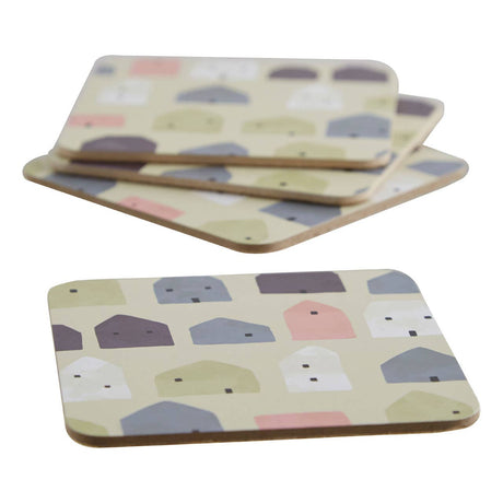 4Pc Square Wild Cottage Coasters