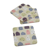 4Pc Square Wild Cottage Coasters