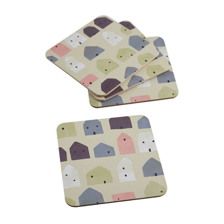 4Pc Square Wild Cottage Coasters