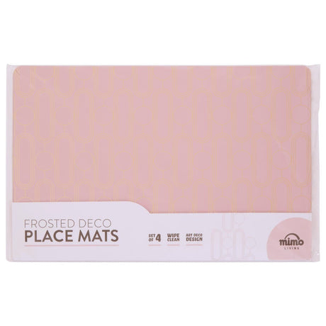 4Pc Frosted Deco Pink Placemats