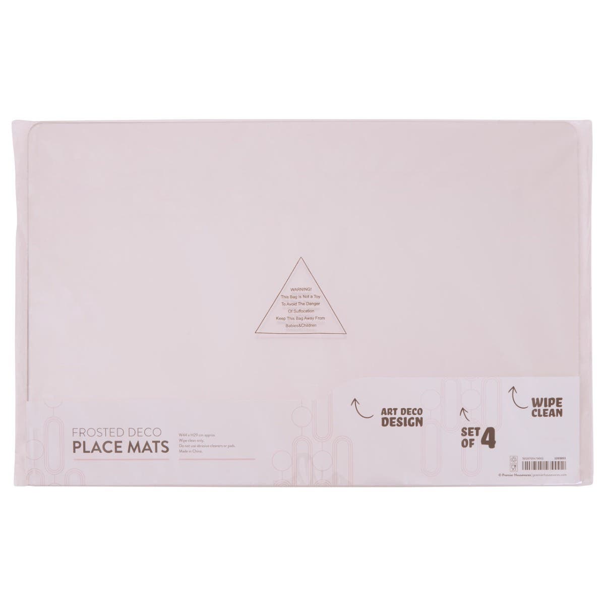 4Pc Frosted Deco Pink Placemats