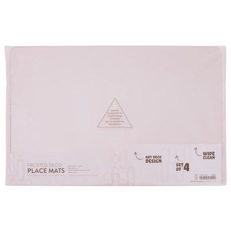 4Pc Frosted Deco Pink Placemats