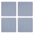4Pc Frosted Deco Blue Coasters