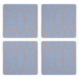 4Pc Frosted Deco Blue Coasters