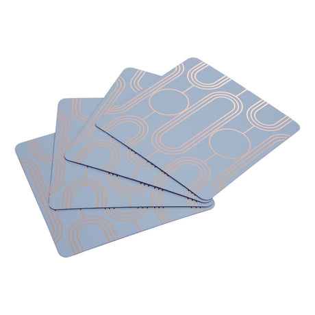 4Pc Frosted Deco Blue Coasters