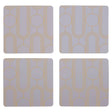 4Pc Frosted Deco Purple Coasters