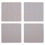 4Pc Frosted Deco Purple Coasters