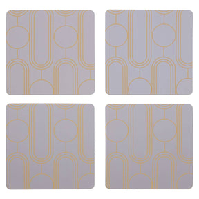 4Pc Frosted Deco Purple Coasters