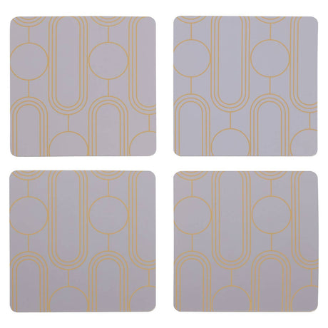 4Pc Frosted Deco Purple Coasters