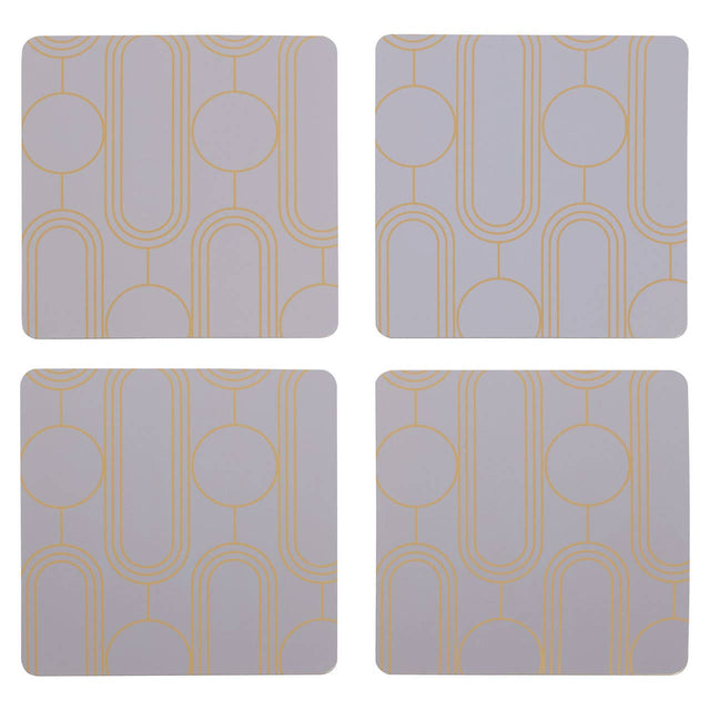 4Pc Frosted Deco Purple Coasters