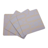 4Pc Frosted Deco Purple Coasters