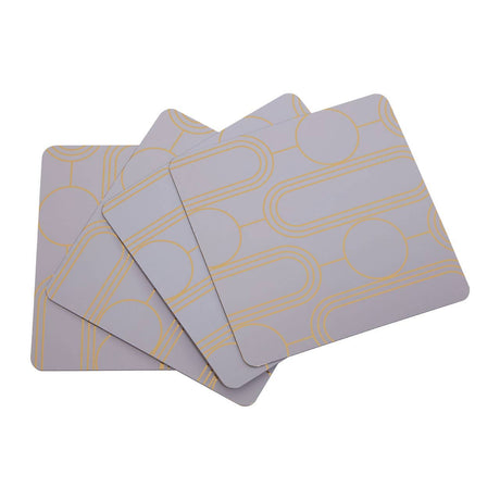 4Pc Frosted Deco Purple Coasters