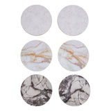 Dia 6Pc Marble Effect Assorted Cork Coasters