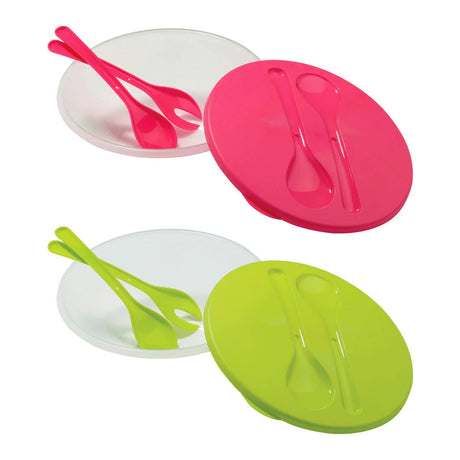 Salad Container With Pink Lid