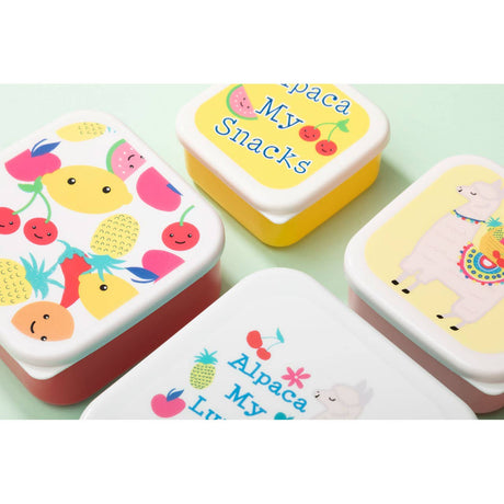 Mimo Set Of 4 Furity Alpaca Lunch Box