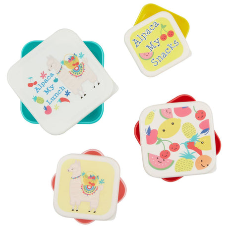 Mimo Set Of 4 Furity Alpaca Lunch Box