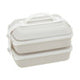 Grub Tub Warm Grey And White Lunch Box With Cutlery