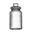 Ribbed Glass Storage Jar -1300Ml