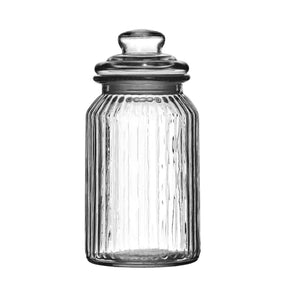 Ribbed Glass Storage Jar -1300Ml