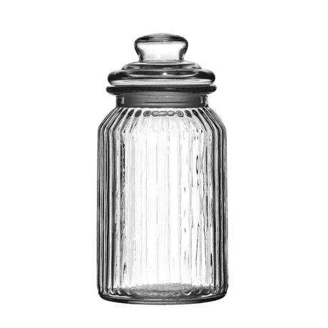 Ribbed Glass Storage Jar -1300Ml