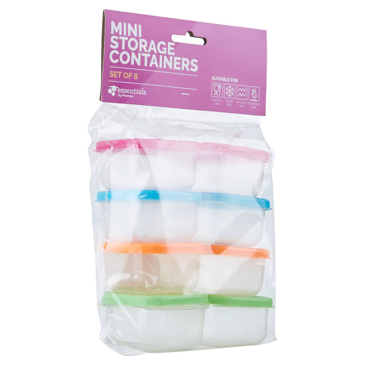 Mini Storage Plastic Containers - Set Of 8