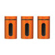 Luca Orange Set of Three Glass Storage Jars 1000ml