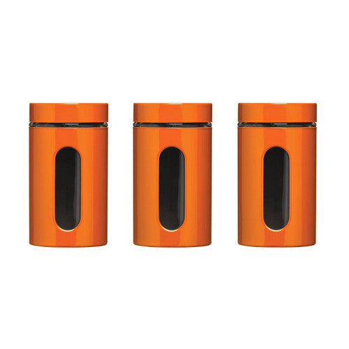 Luca Orange Set of Three Glass Storage Jars 1000ml