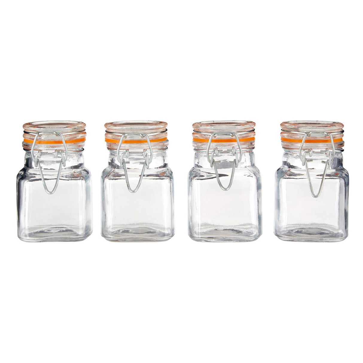 Clip Top Lid Glass Jars - Set Of 4
