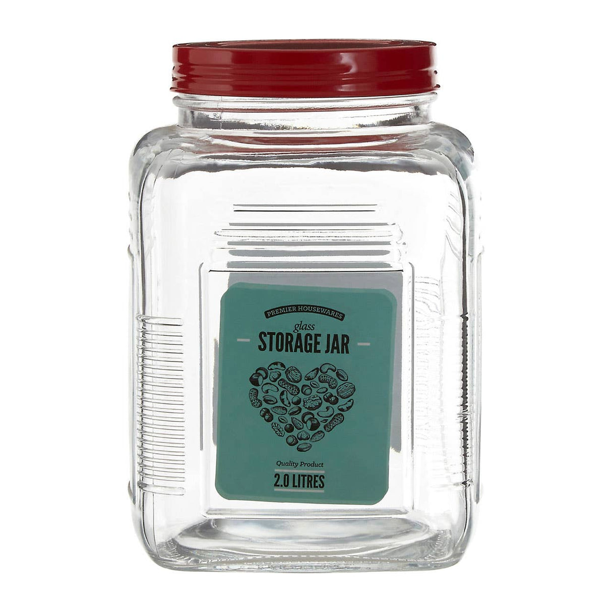 Assorted Square Clear Glass Large Storage Jar