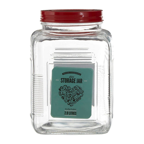 Assorted Square Clear Glass Large Storage Jar