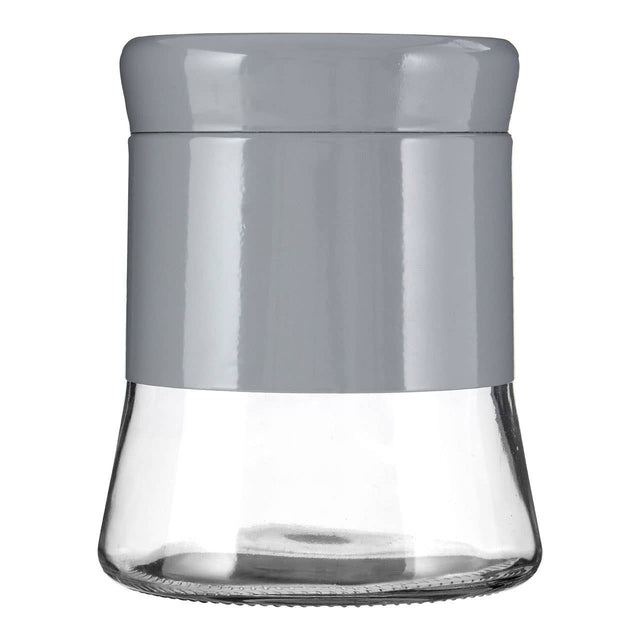 Grey Steel Wrap Glass Storage Jar - 800Ml