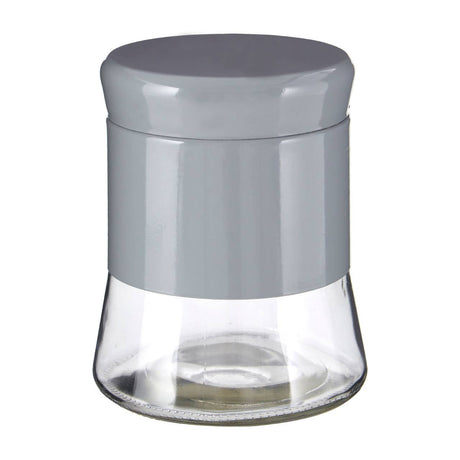 Grey Steel Wrap Glass Storage Jar - 800Ml