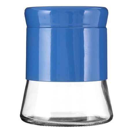 Blue Steel Wrap Glass Storage Jar - 800Ml