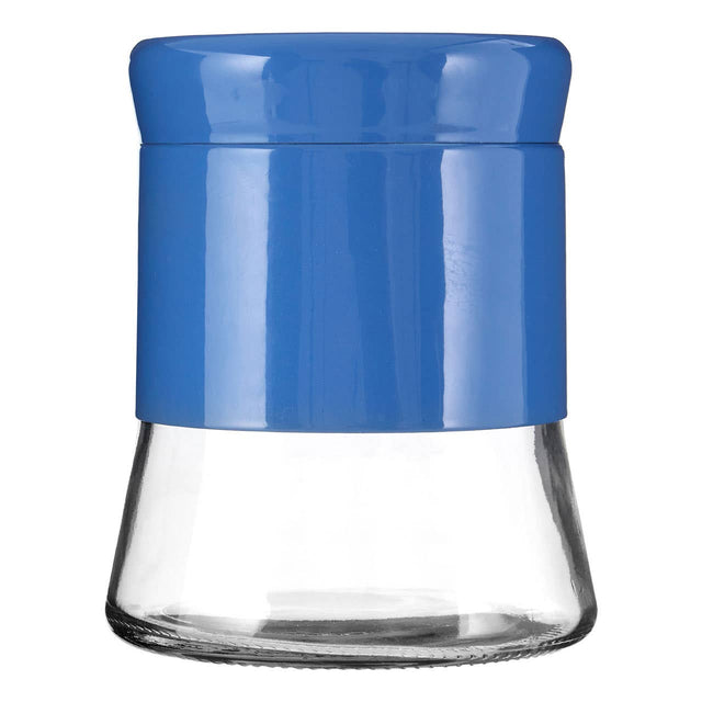 Blue Steel Wrap Glass Storage Jar - 800Ml