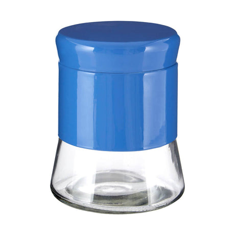 Blue Steel Wrap Glass Storage Jar - 800Ml