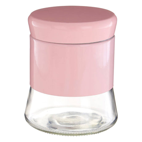 Pink Steel Wrap Glass Storage Jar - 800Ml