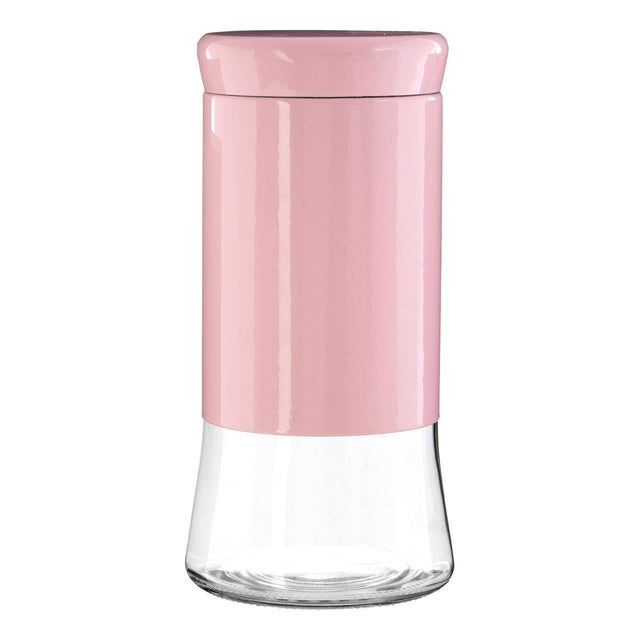 Pink Steel Wrap Glass Storage Jar - 1500Ml