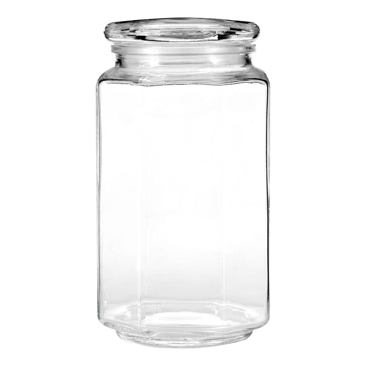 Hexagonal Glass Storage Jar - 1050Ml
