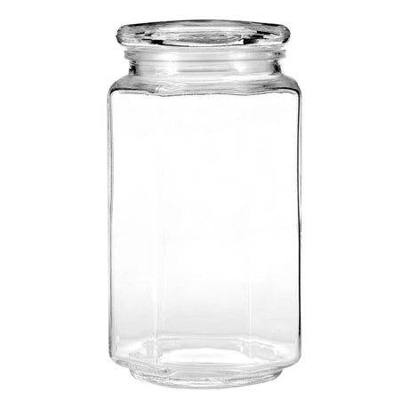 Hexagonal Glass Storage Jar - 1050Ml