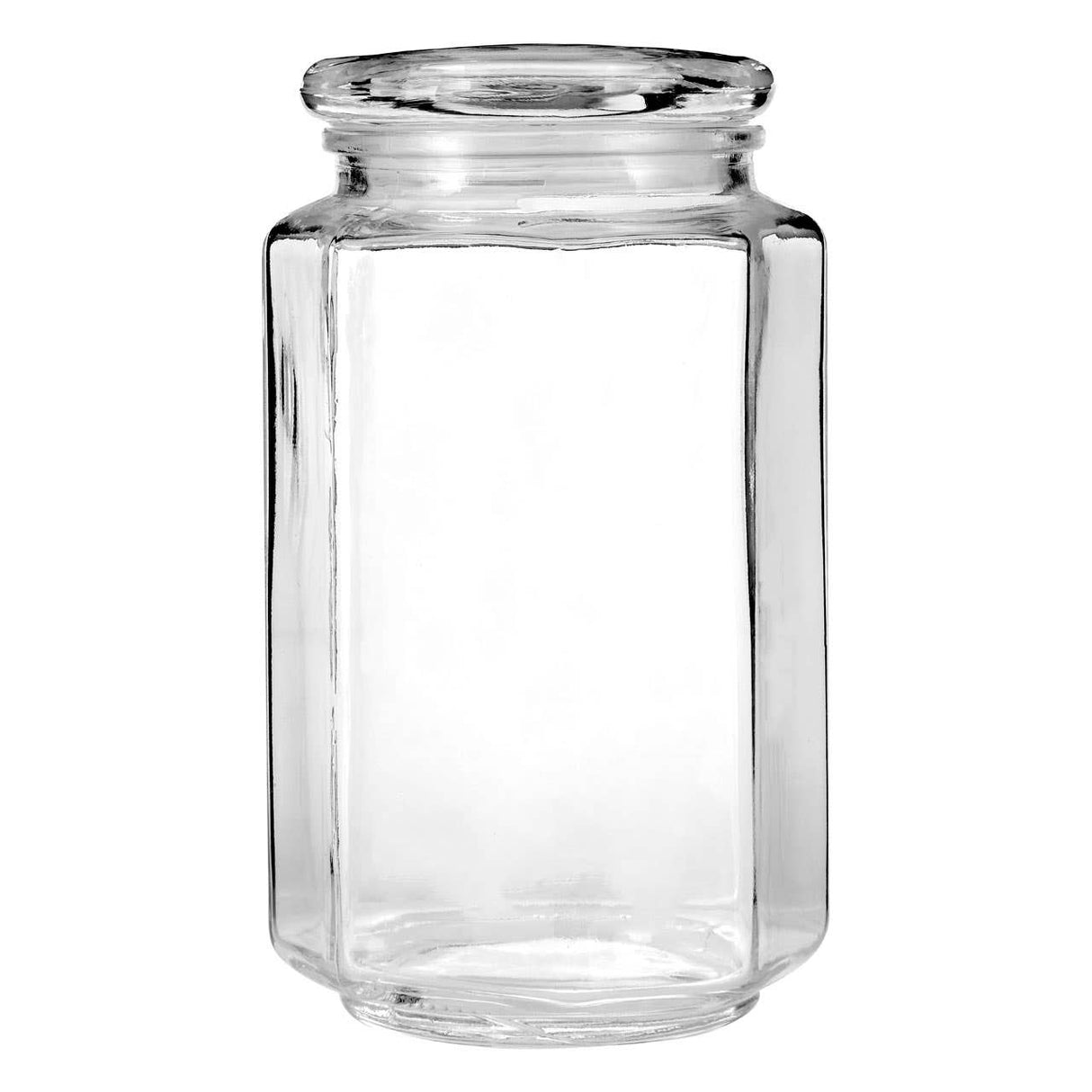 Hexagonal Glass Storage Jar - 1050Ml