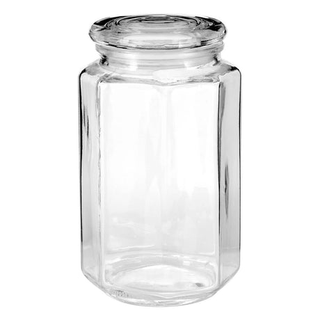 Hexagonal Glass Storage Jar - 1050Ml