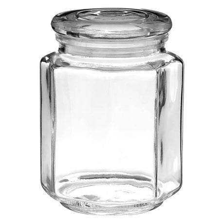 Hexagonal Glass Storage Jar - 780Ml