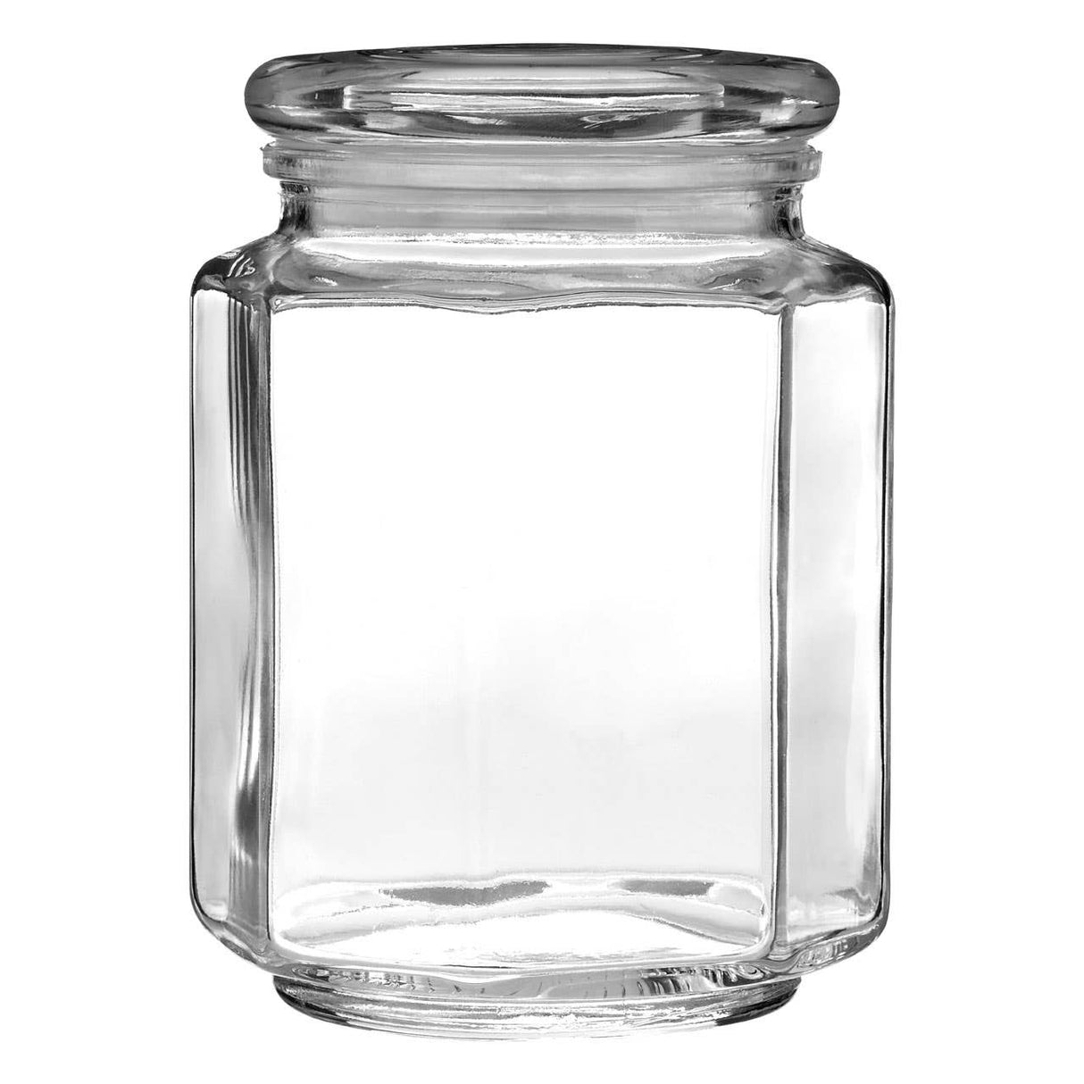 Hexagonal Glass Storage Jar - 780Ml