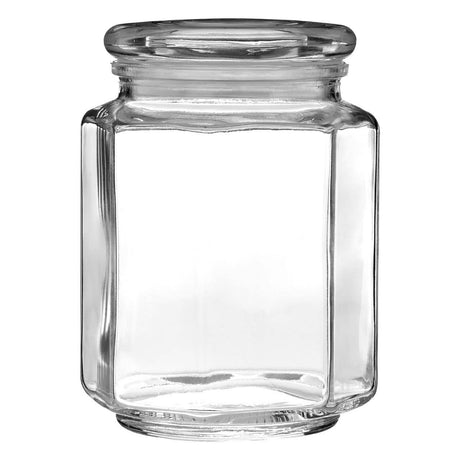 Hexagonal Glass Storage Jar - 780Ml