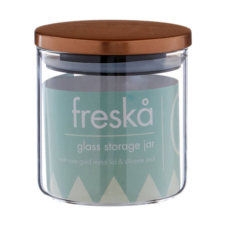 Freska Rose Gold Lid Storage Jar - 550Ml