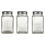 Embossed Glass Jars With Silver Finish Lids