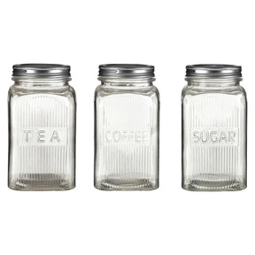 Embossed Glass Jars With Silver Finish Lids