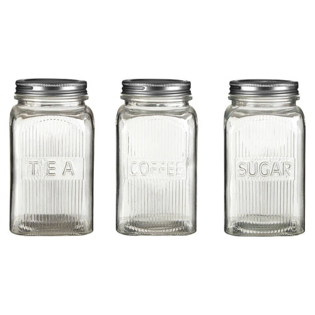 Embossed Glass Jars With Silver Finish Lids